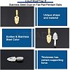8Pcs 2 Style 304 Stainless Steel Glue-on Flat Pad Pendant Bails STAS-UN0039-95-5
