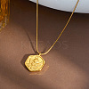 304 Stainless Steel Angel Coin Pendant Necklaces for Women WGF9395-02-1