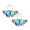 Butterfly Alloy Acrylic Hoop Earrings FS-WG09DCE-06-1