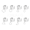 8Pcs 8 Style 304 Stainless Steel Open Cuff Rings Set RJEW-AB00012-1
