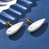 304 Stainless Steel Plastic Imitation Pearl Stud Earrings EJEW-R030-01G-01-2