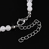 Natural Quartz Crystal 4.5mm Round Beaded Rock Crystal Flower Pendant Necklaces NJEW-T016-04P-6