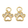Rack Plating Brass Micro Pave Clear Cubic Zirconia Charms KK-U030-07G-1