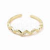 Clear Cubic Zirconia Wave Open Cuff Ring RJEW-B028-17G-2