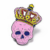 Skull with Crown Enamel Pin JEWB-H006-11EB-1