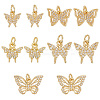   10Pcs 5 Style Brass Micro Pave Clear Cubic Zirconia Charms KK-PH0006-04-1