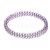 4mm Prism Faceted Rondelle Glass Beaded Stretch Bracelets for Women EH2213-3-1