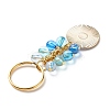 4Pcs Flat Round/Spaceman Alloy Enamel Pendant Keychain KEYC-JKC00412-03-6