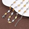 5.5MM 304 Stainless Steel Flower Link Chain Necklaces NJEW-P346-01A-2
