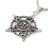 Alloy Star with Skull Pendant Necklace with 201 Stainless Steel Chains for Men Women LS-NJEW-E016-14AS-1