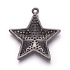 Brass Micro Pave Cubic Zirconia Pendants ZIRC-E158-02B-2