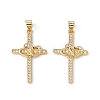 Rack Plating Brass Micro Pave Cubic Zirconia Pendants X-ZIRC-C040-45G-02-2