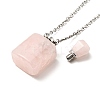 Openable Natural & Synthetic Mixed Stone Perfume Bottle Pendant Necklaces for Women NJEW-F296-01P-4