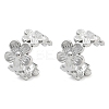 304 Stainless Steel Flower Cuff Earrings for Women LS-EJEW-A118-03P-4