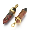 Natural Polychrome Jasper/Picasso Stone/Picasso Jasper Bullet Double Terminated Pointed Pendants G-G902-B26-2