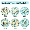100Pcs 6 Styles Synthetic Turquoise Dyed Beads TURQ-FS0001-06-2