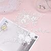 2 Pairs 2 Style 3D Flower Polyester Embroidery Sew on Flower Appliques PATC-CA0001-09-5