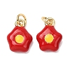Brass Enamel Pendants KK-CJC21A4-01G-06-RS-1