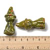 Natural Unakite Carved Healing Cat with Witch Hat Figurines DJEW-D012-07H-3