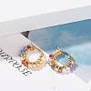 Cubic Zirconia Round Beads Braided Hoop Earrings EJEW-JE04868-3