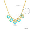 304 Stainless Steel Enamel Flower Bib Necklaces FS-WG58DA2-03-1