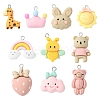10Pcs 10 Styles Opaque Resin Pendants RESI-FS0001-31-1