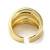 Rack Plating Brass Grooved Open Cuff Rings RJEW-K249-06G-3