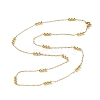 304 Stainless Steel Round Beaded Link Chain Necklaces for Women LS-NJEW-D058-02G-1