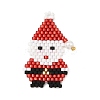 Christmas Glass Seed Beaded Pendants PALLOY-MZ01423-1