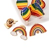 7Pcs 7 Styles Pride Rainbow Theme Enamel Pins JEWB-FP0001-05-2