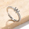 S925 Sterling Silver Adjustable Letter Rings for Women RJEW-M068-01P-W-1