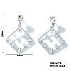 Geometric Hollow Design Brass Pave Clear Cubic Zirconia Stud Earrings SQ8003-1-2