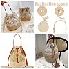 Imitation Leather Bag Bottoms & Purse Strap & Drawstring for Bucket Bag Set FIND-WR0009-88-5
