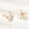 Brass Enamel Stud Earrings KK-CBAB173-02C-G-3