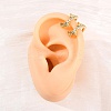Brass Micro Pave Clear Cubic Zirconia Cuff Earrings LS-EJEW-D328-02G-03-3