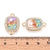Alloy Crystal Rhinestone and ABS Imitation Pearl Connector Charms PALLOY-T092-08G-3