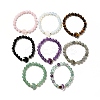 Natural & Synthetic Mixed Gemstone Moon and Star Beaded Stretch Bracelet for Women G-G997-C-1