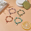 4Pcs 4 Style Natural & Synthetic Mixed Gemstone Chips & Glass Pearl Beaded Stretch Bracelets Set BJEW-TA00207-2