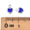Heart Brass Glass Charms KK-S385-01S-05-3