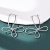 Hollow Flower 201 Stainless Steel Hoop Earrings LS-EJEW-P337-01P-1