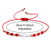 Adjustable Glass & Brass Beads Braided Bead Bracelets KF3798-7-3