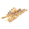 3 Hole Brass Micro Pave Cubic Zirconia Multi-Strand Links KK-G503-36G-02-2
