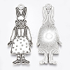 Tibetan Style Alloy Bunny Pendant Enamel Settings TIBE-S314-26AS-LF-1