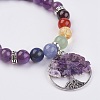 Chakra Jewelry Natural & Synthetic Mixed Stone Beads Charm Bracelet BJEW-JB03608-3