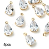 5Pcs Transparent Glass Charms GLAA-YW0004-41A-1