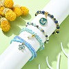 4Pcs 4 Style Natural Mixed Gemstone & Seed Beaded Stretch Bracelets Set BJEW-JB09606-03-4
