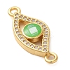 Rack Plating Brass Micro Pave Clear Cubic Zirconia Eye Connector Charms KK-K385-092G-3