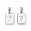 304 Stainless Steel Pave Shell Pendants STAS-G327-01P-P-1