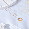 1Pc Minimalist Stainless Steel Circle Pendant Necklaces NJEW-LP0002-83-3