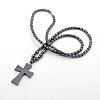 Trendy Unisex Holly Jewelry Grade A Non-Magnetic Synthetic Hematite Beaded Cross Pendant Necklaces NJEW-M013-04-1